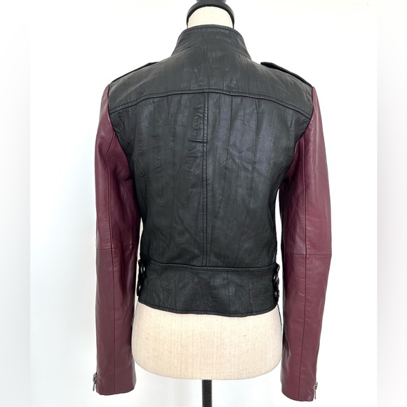 Walter Baker Vikki Two Toned Motorcycle Leather Jacket - Picture 8 of 16